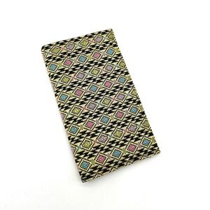 Woven Tapestry Wallet Clutch Snap Closure Geometric‎ Pattern